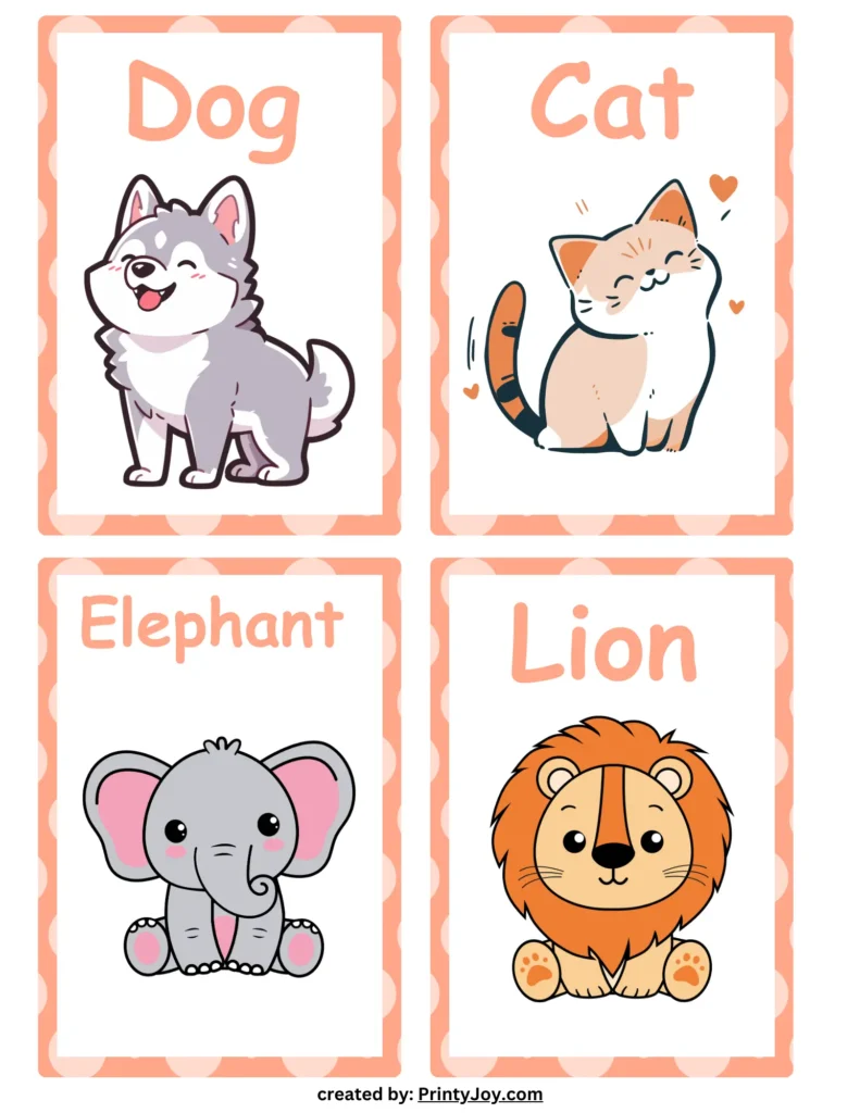 Animals Flashcards For Kids Free Printables