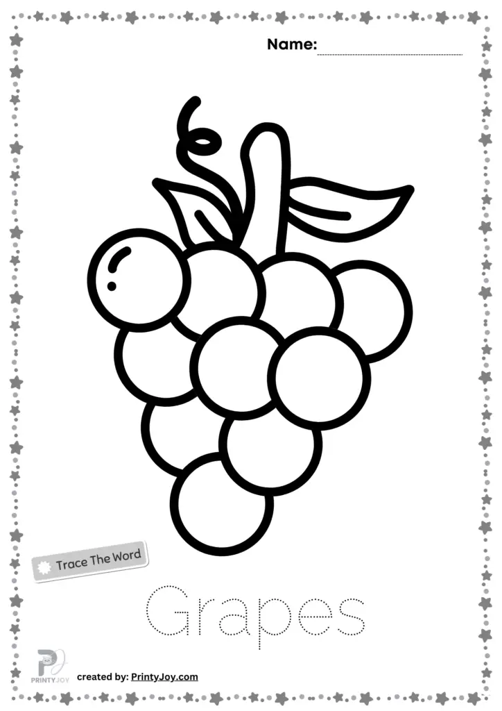 Grapes Coloring Page Free