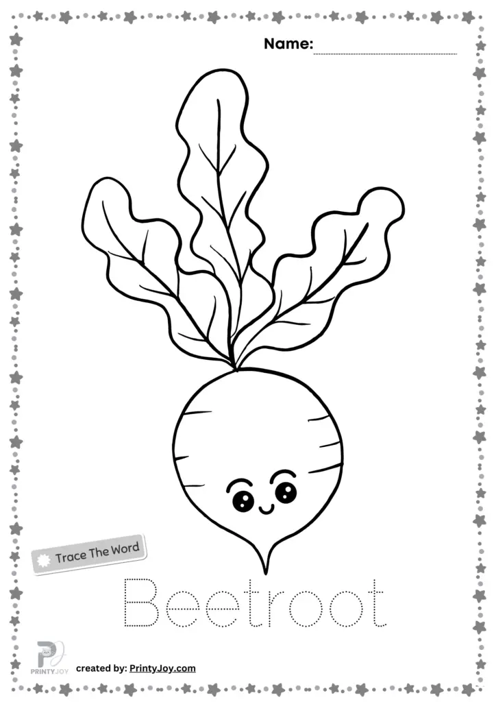 Beetroot Coloring Page Free, Vegetables Tracing And Coloring Pages