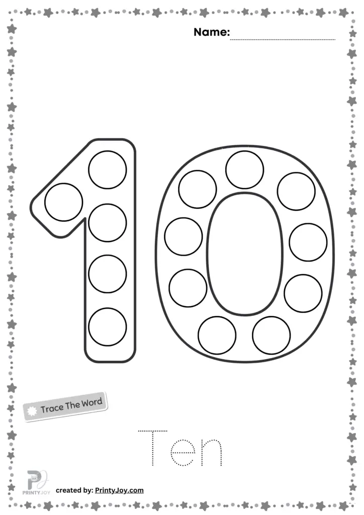 Do a dot number 10 worksheet
