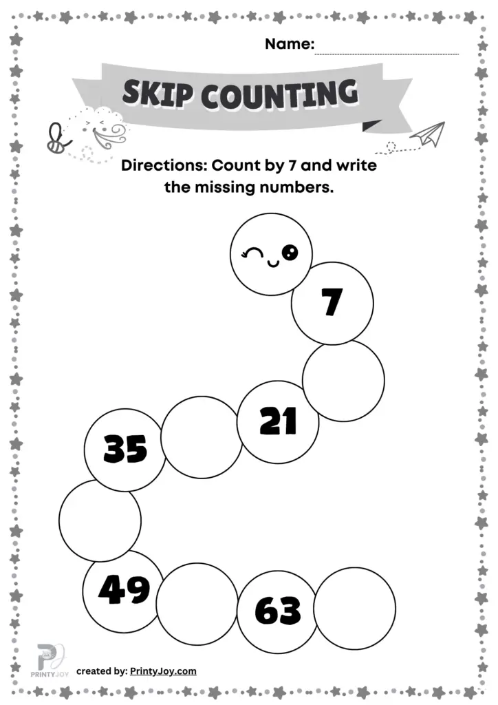Skip counting by 7 free worksheets