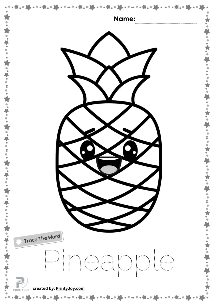 Pineapple Coloring Page Free