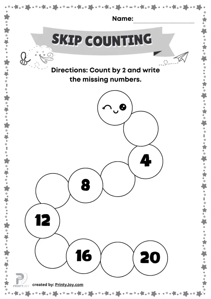 Skip counting by 2 free worksheets