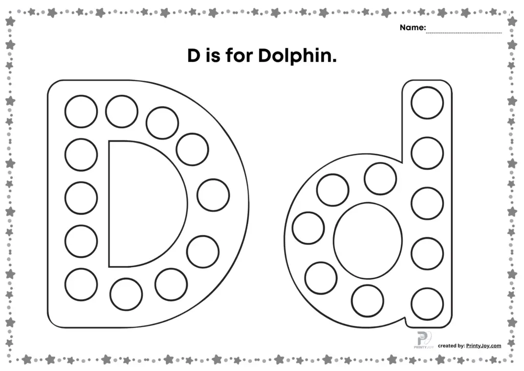 Dot marker letter d worksheets pdf, Dot Marker Printables Free Alphabet
