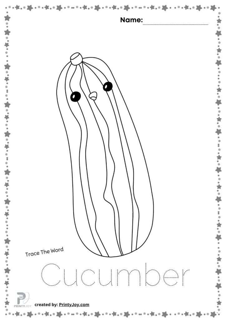 Cucumber Coloring Page Free