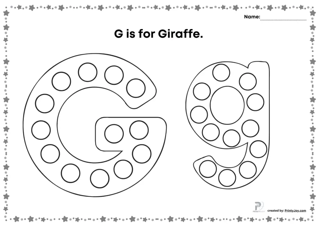 Dot marker letter g worksheets pdf, Dot Marker Printables Free Alphabet