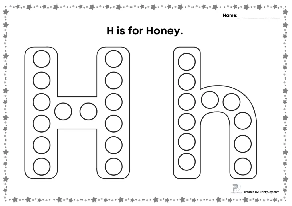 Dot marker letter h worksheets pdf, Dot Marker Printables Free Alphabet