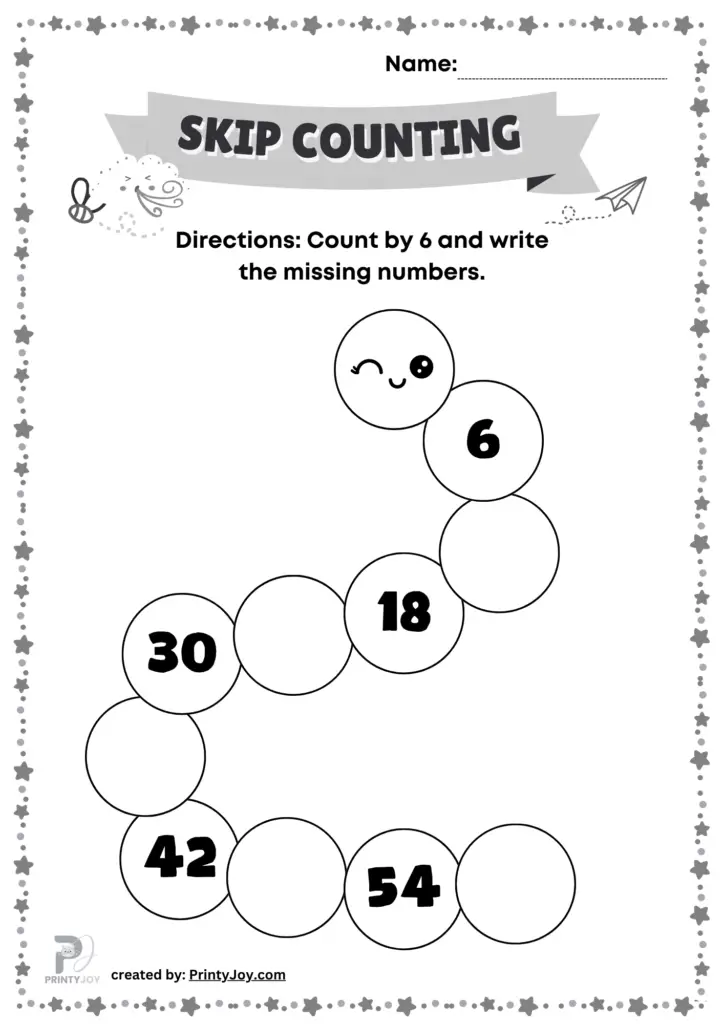 Skip counting by 6 free worksheets