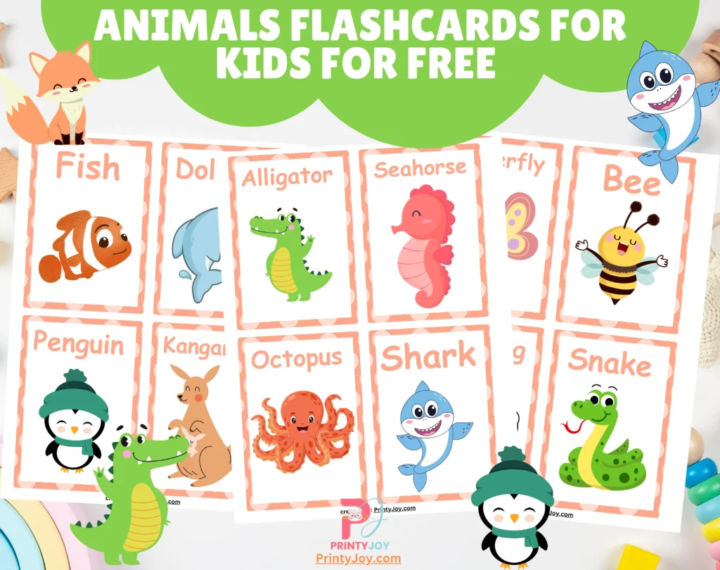 Animals Flashcards For Kids Free Printables
