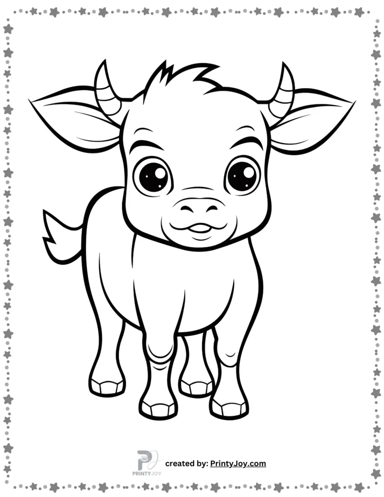 Easy cow coloring pages free pdf