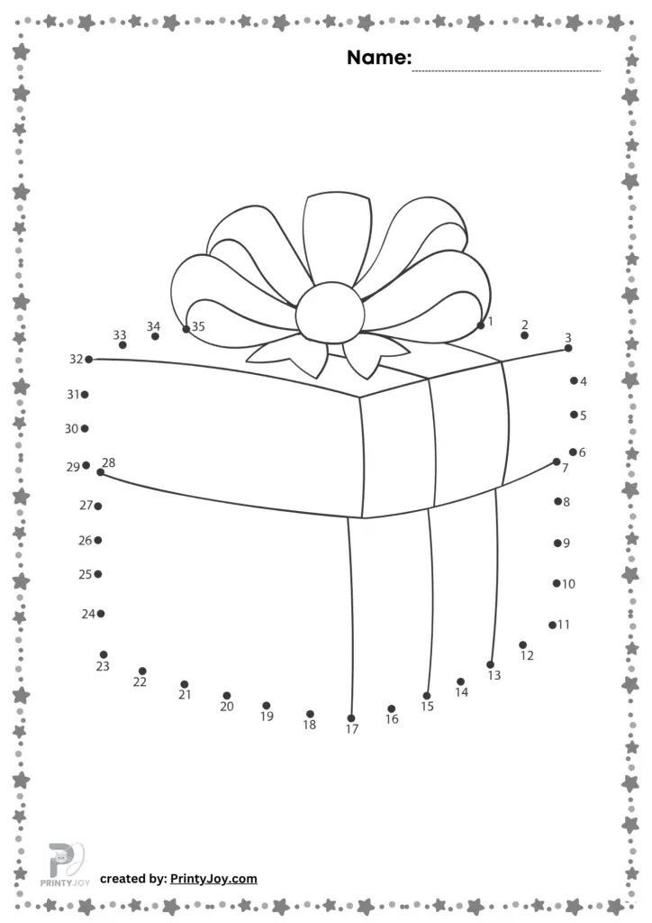 Connect the dots printable gift pdf