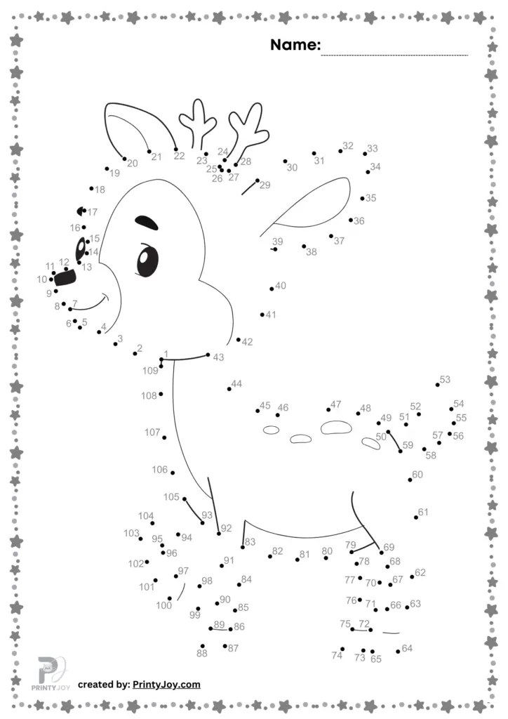 Dot to dot printable gazelle animals