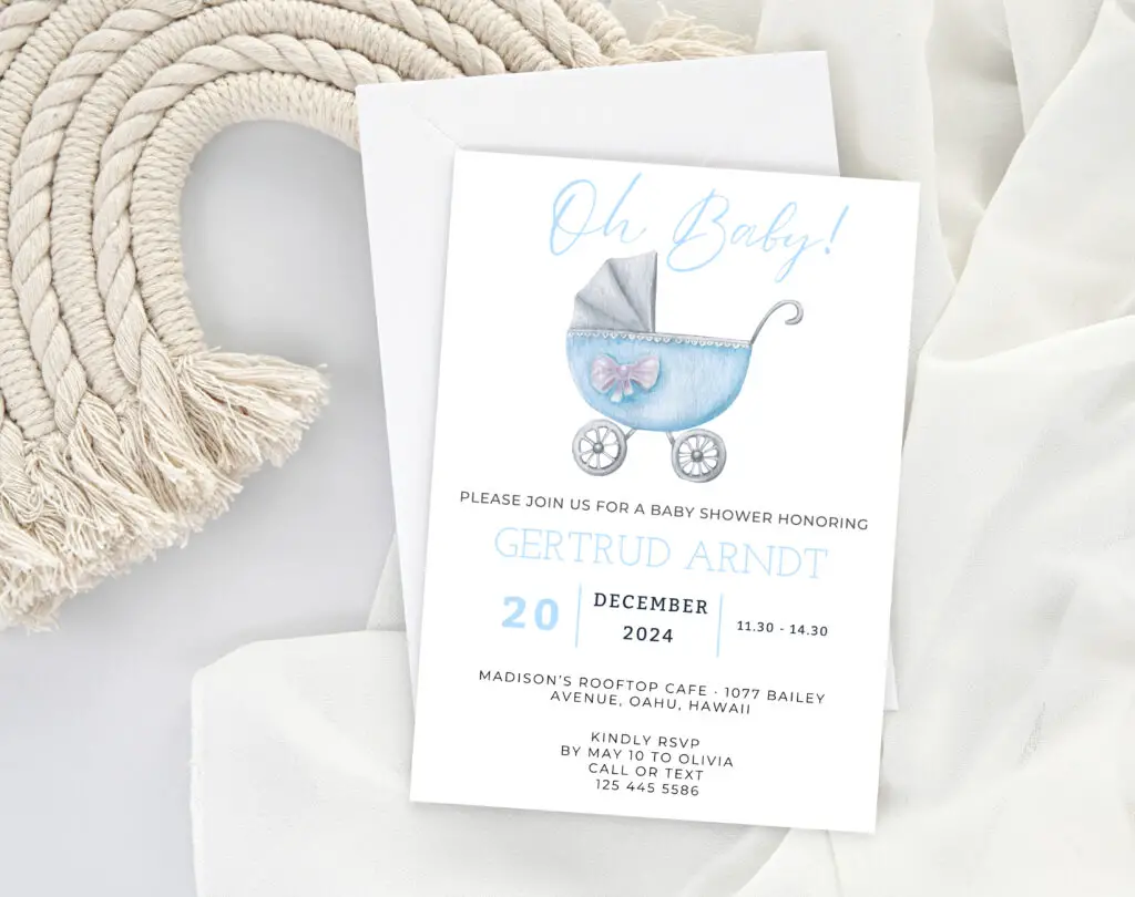 Editable Oh Baby Invitation Template Free