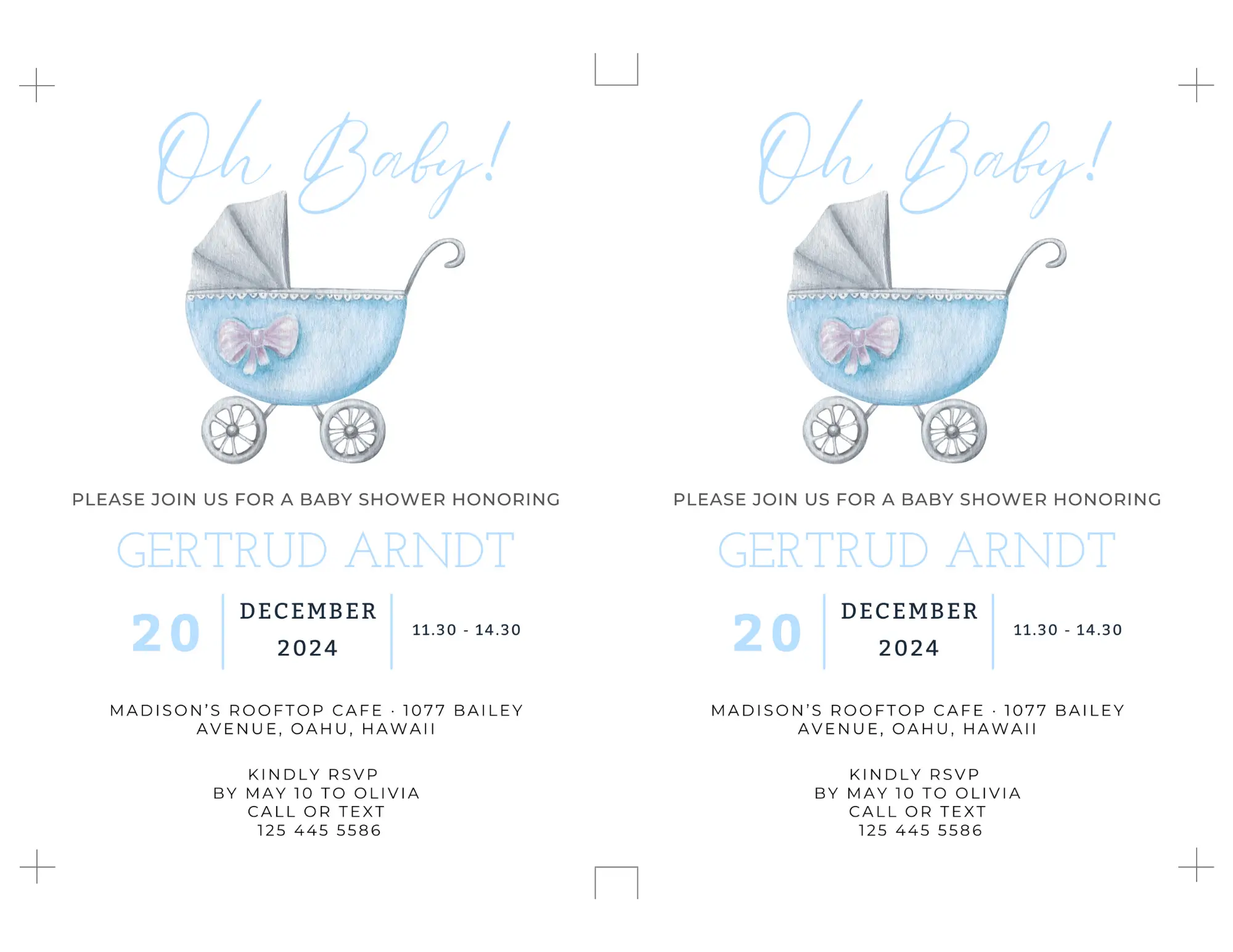 Editable Oh Baby Invitation Template Free