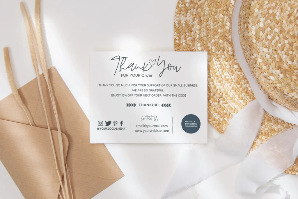 Editable Thank You For Your Order Card Template Free