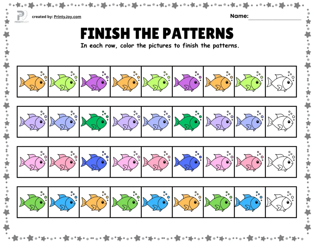 Finish the Pattern Worksheet Preschool