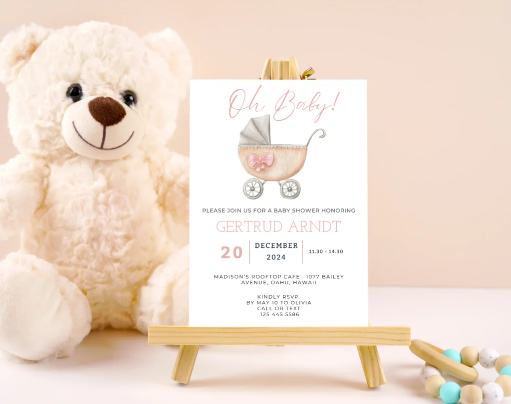 Free Editable Oh Baby Invitation Template