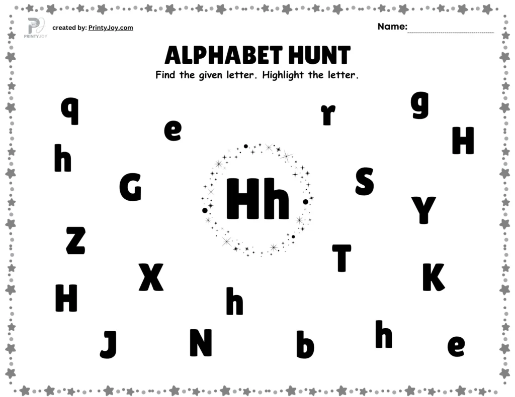 Free Printable Alphabet Hunt Worksheets