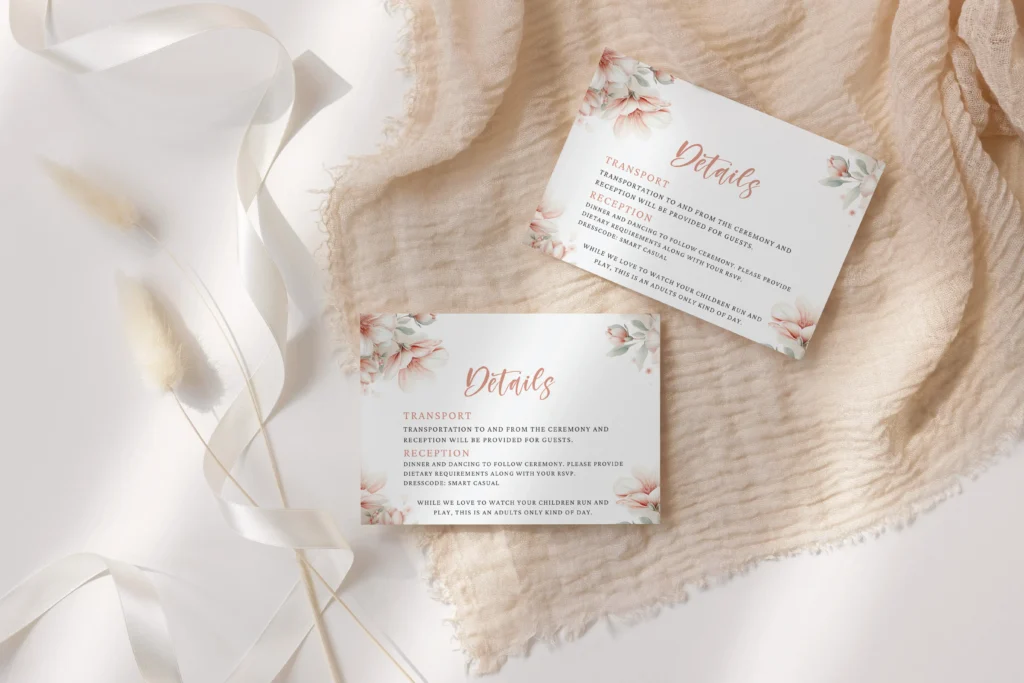 Free Wedding Details Card Template