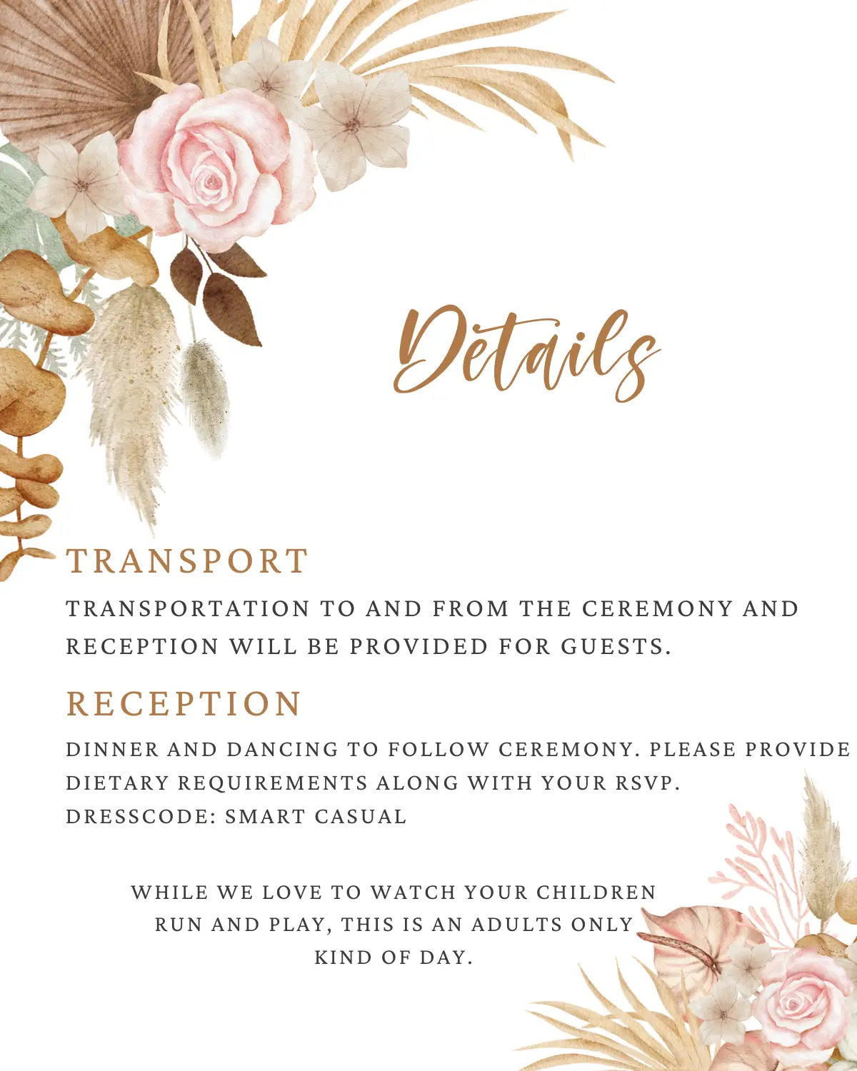 Free Wedding Invite Details Card