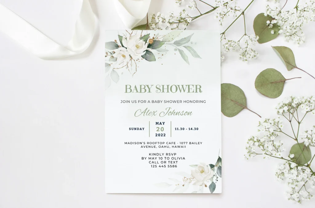 Greenery Baby Shower Invitation Free Printable