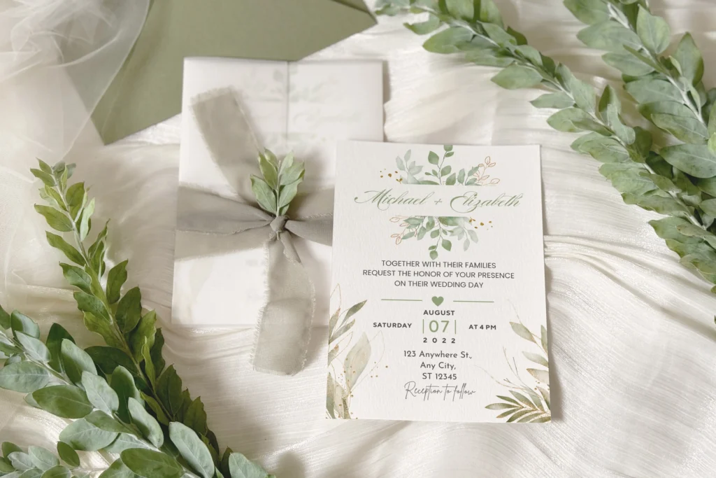 Greenery Wedding Invitation Template Free