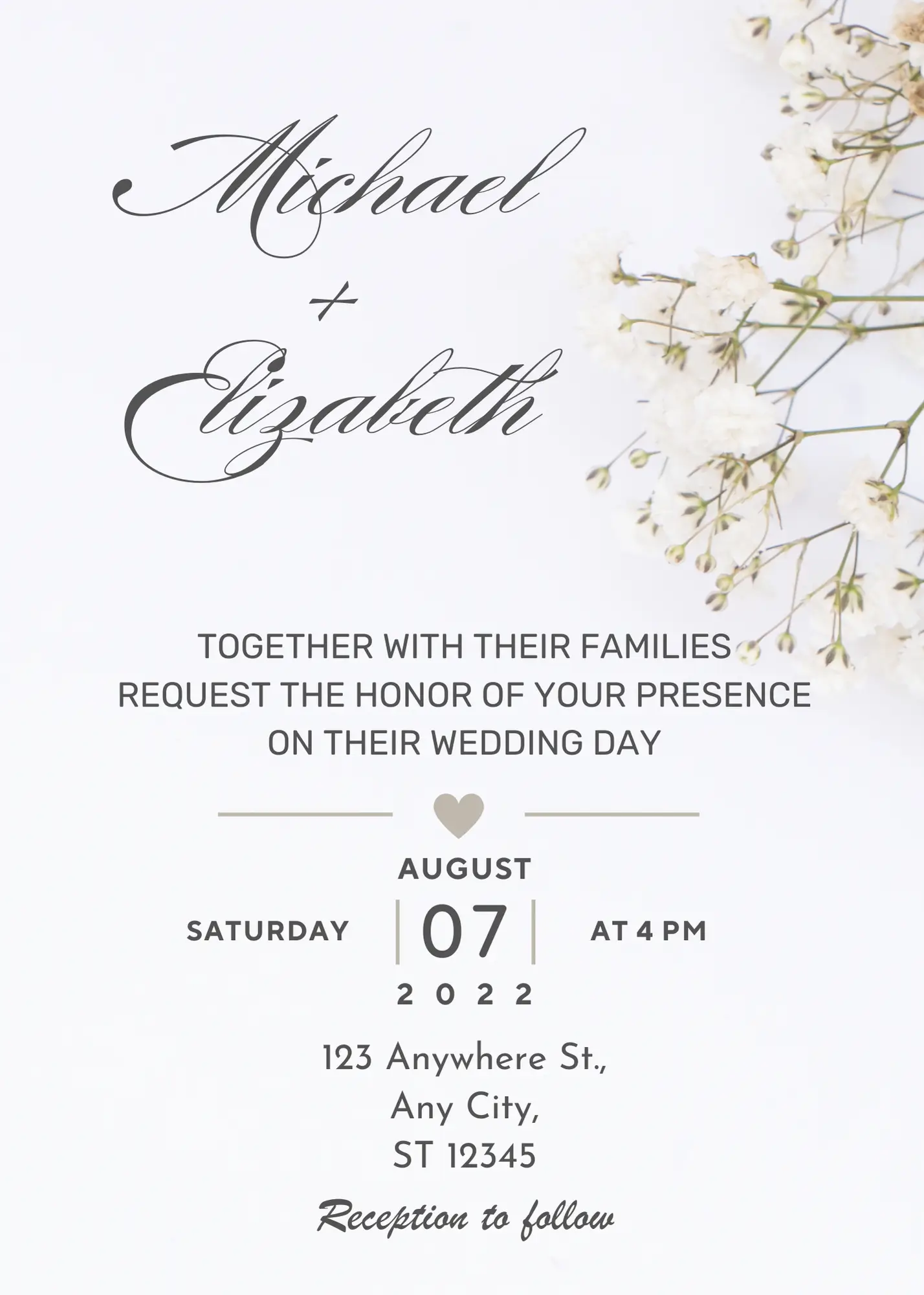 Free Simple Wedding Invitations Elegant Template