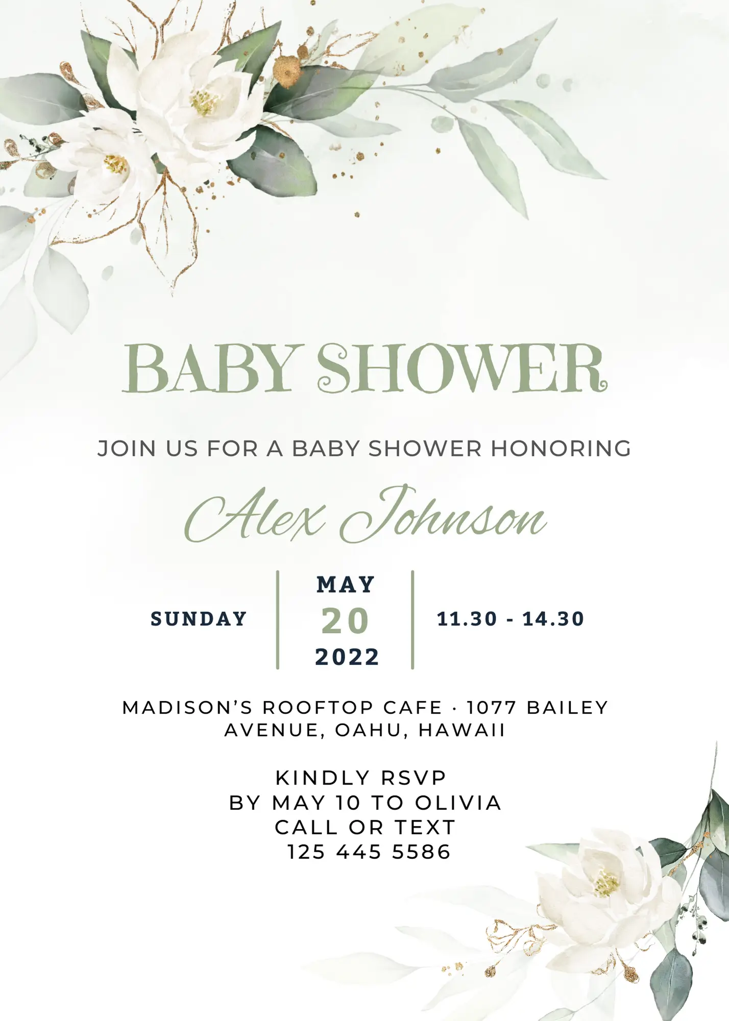 Greenery Baby Shower Invitation Free Printable
