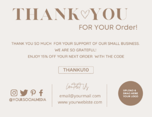 Thank You For Your Order Card Printable Free