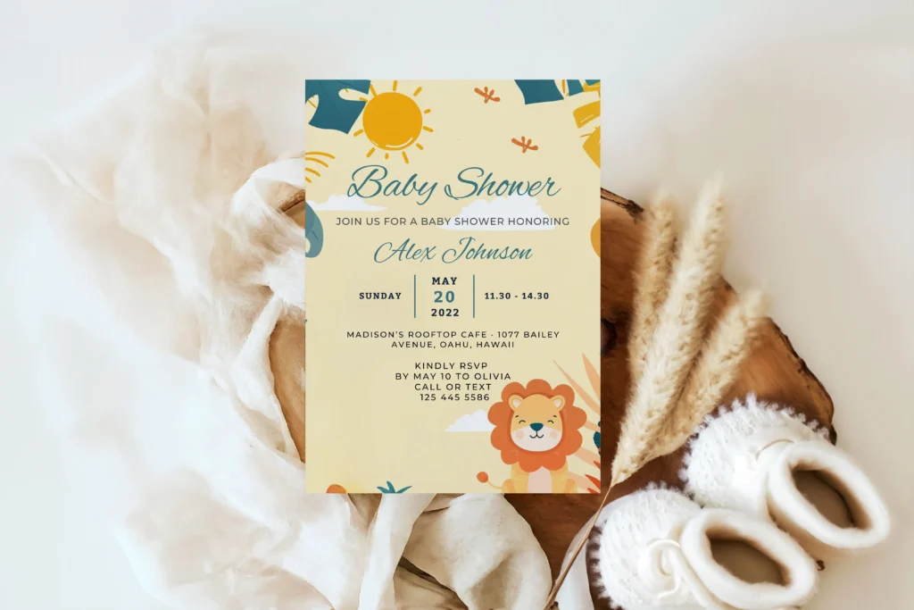 Safari Baby Shower Invitation Template Free
