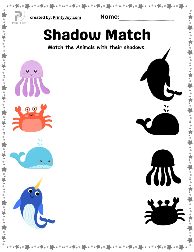 Shadow Matching Free Printable Worksheets