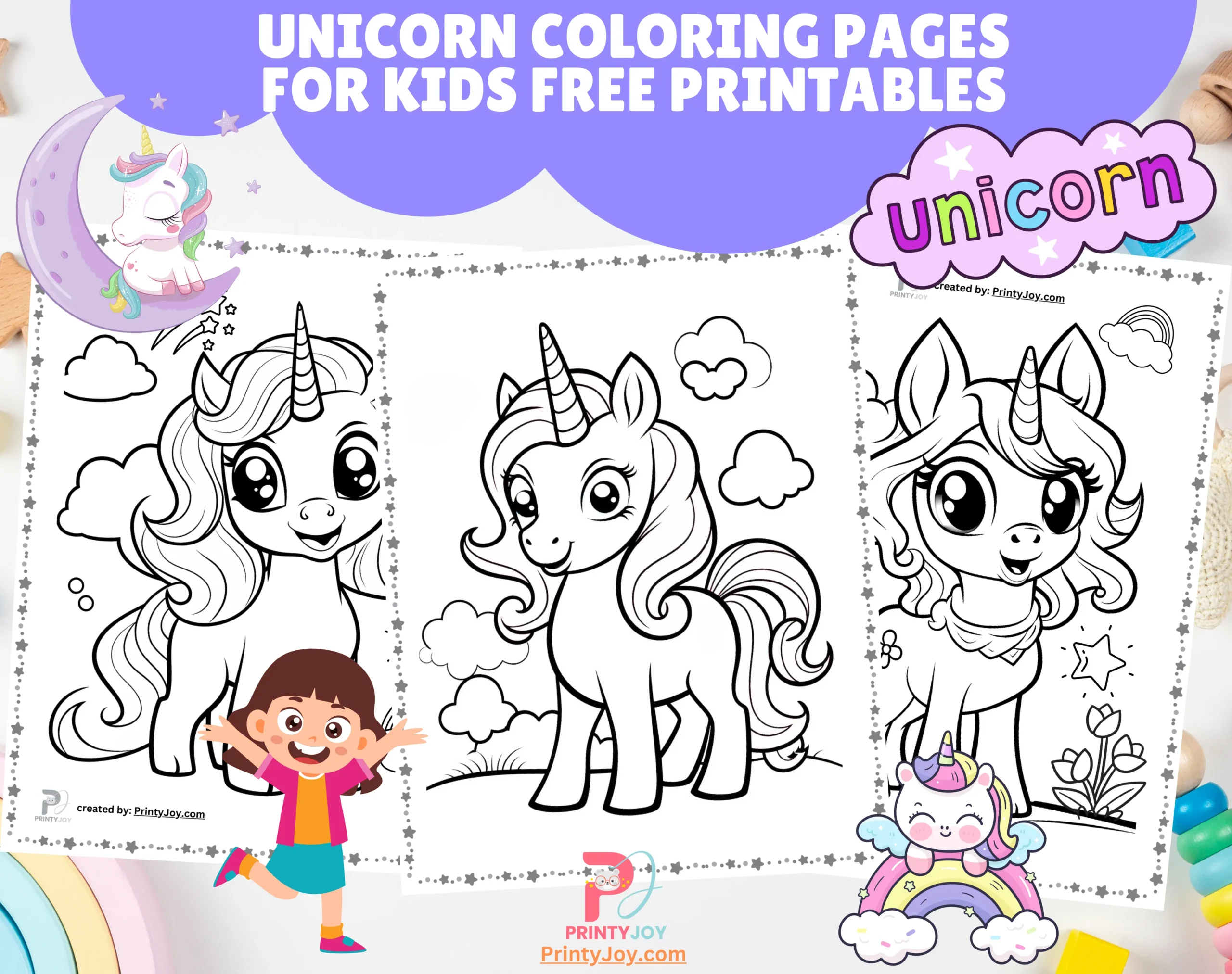 Unicorn Coloring Pages for Kids Free Printables