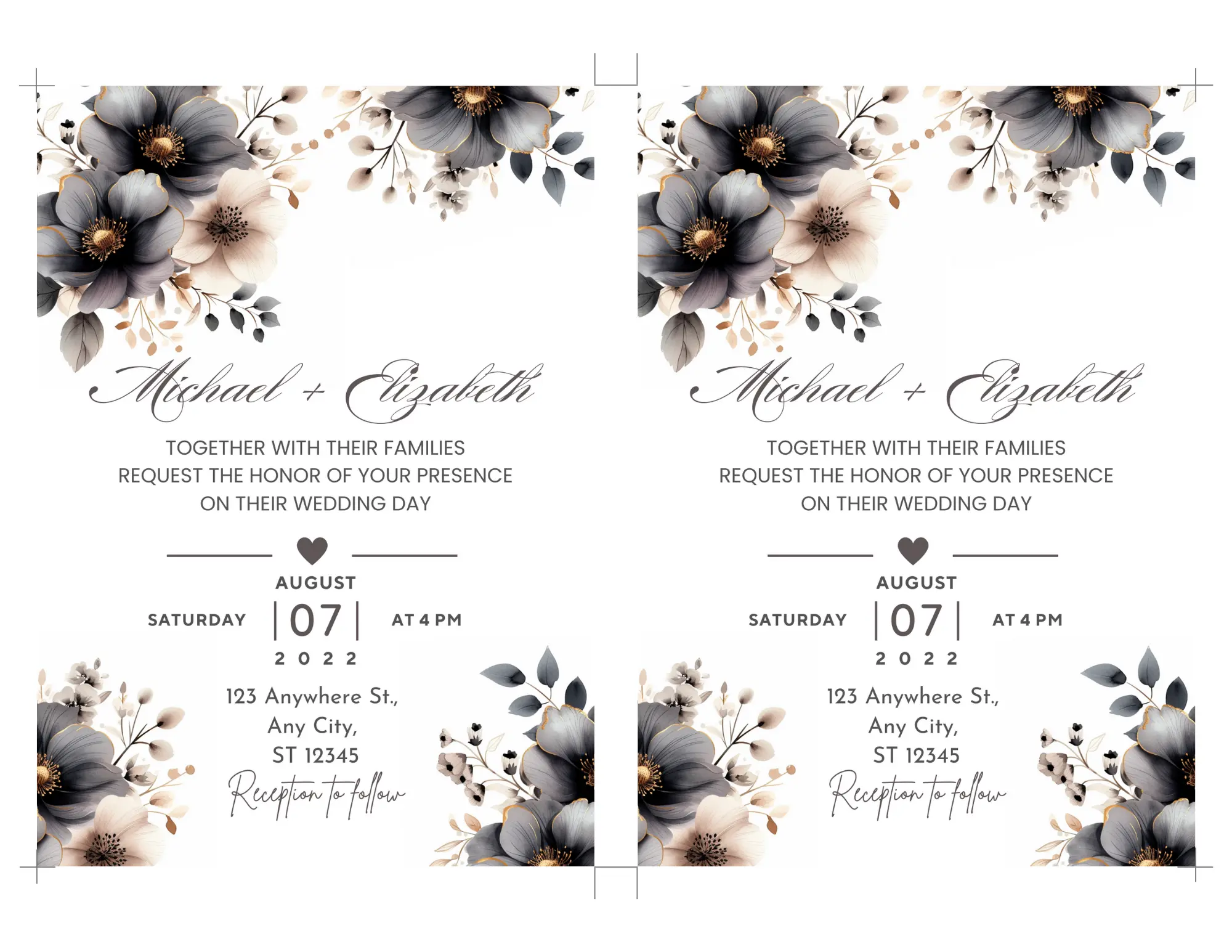 Floral Wedding Invitation Template Free