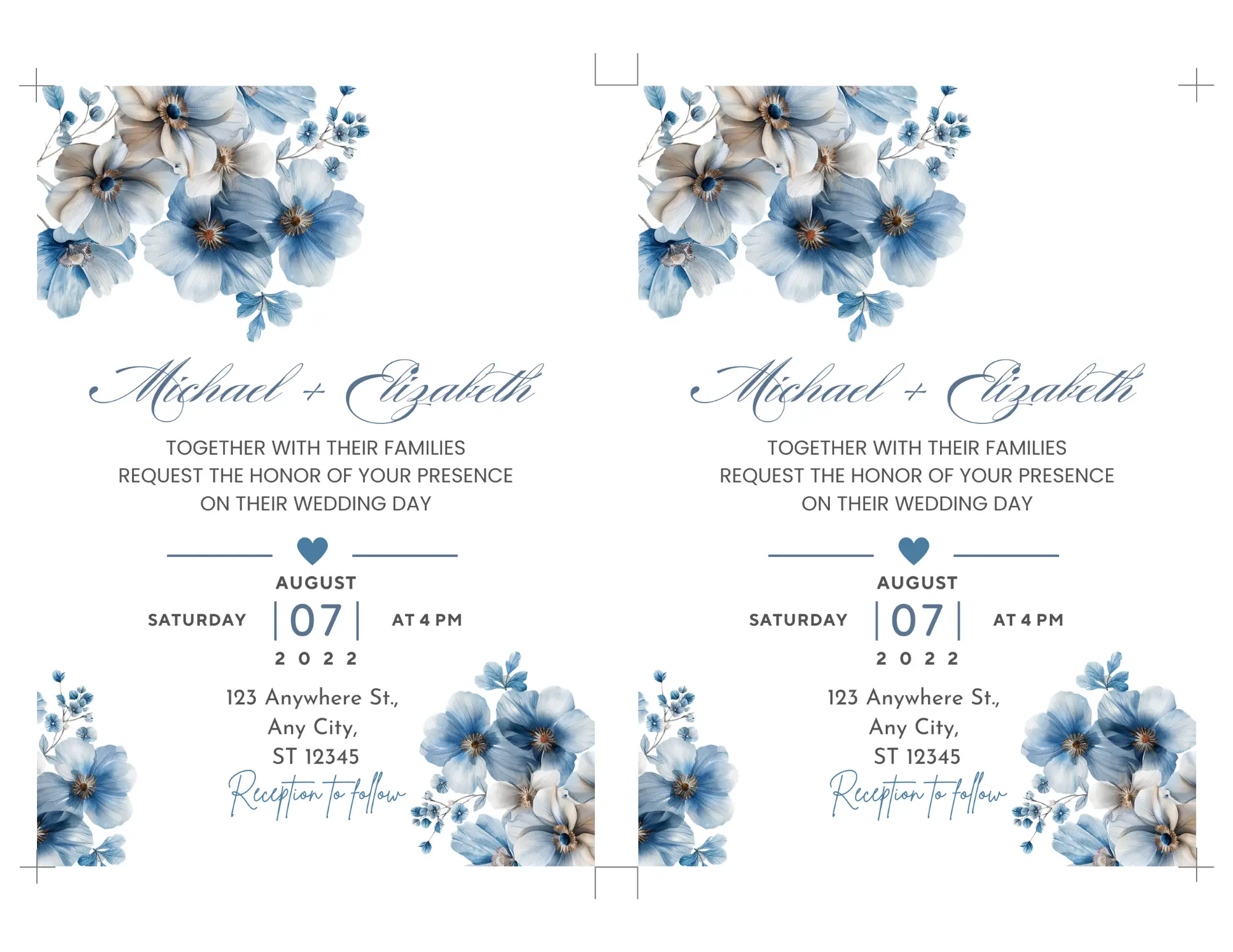 Floral Wedding Invitation Template Using Canva