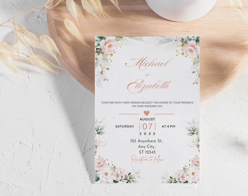 Floral Wedding Invitation Template Free Download