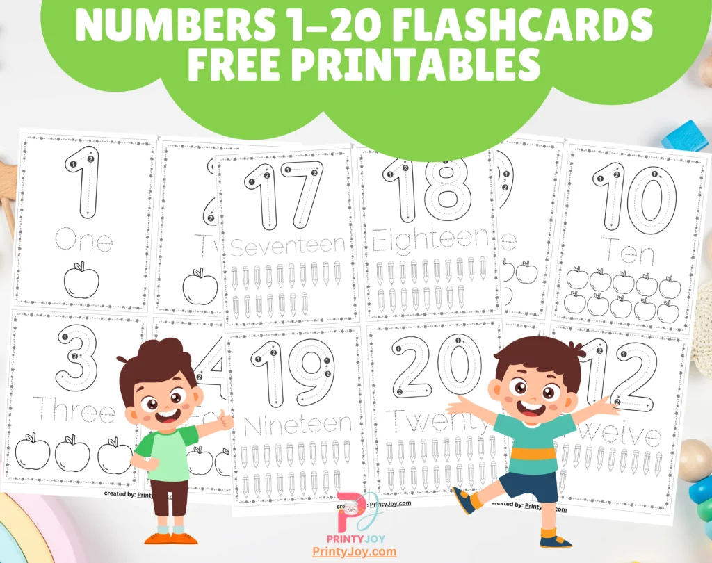 Numbers 1-20 Flashcards Free Printables