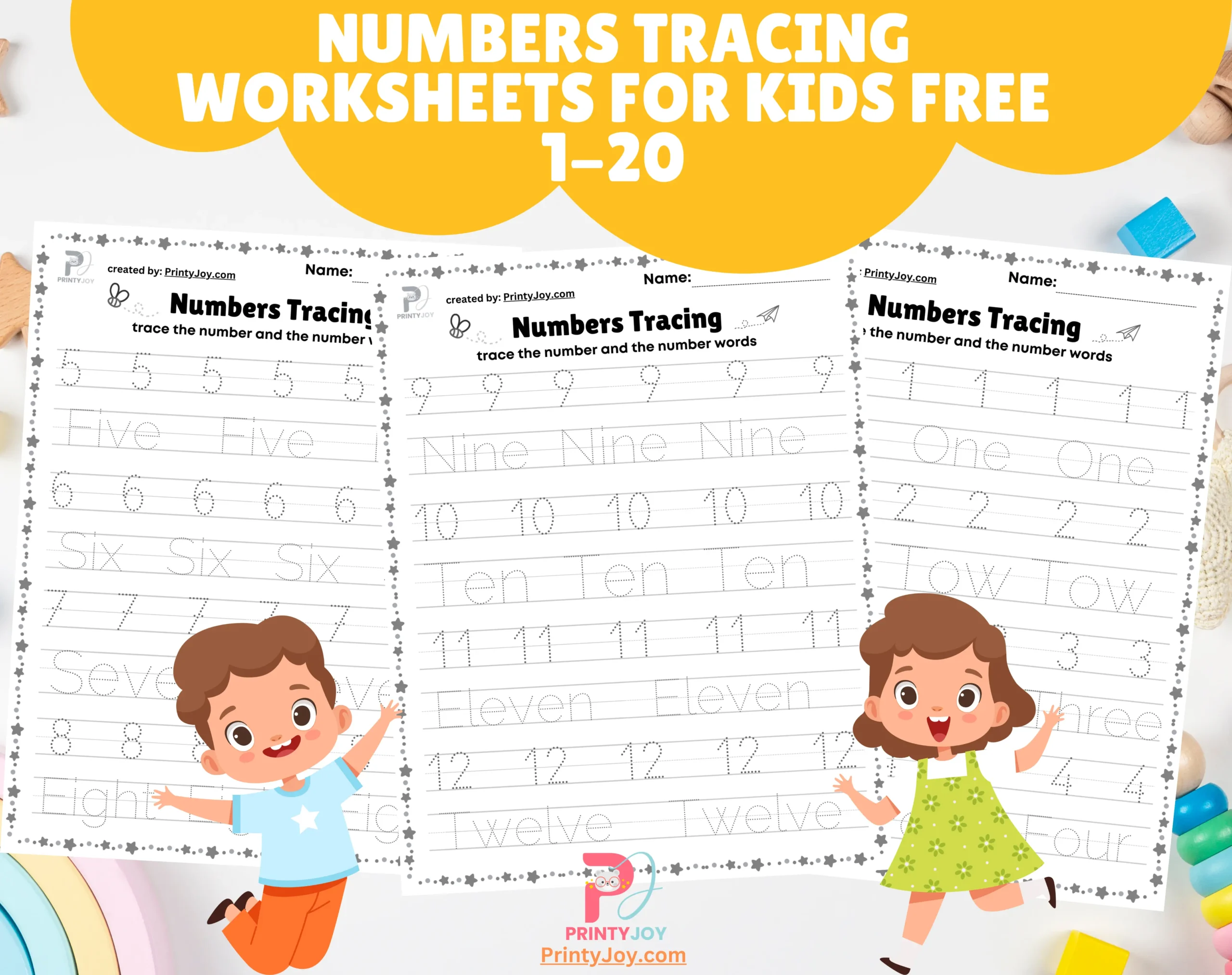 Numbers Tracing Worksheets For Kids Free