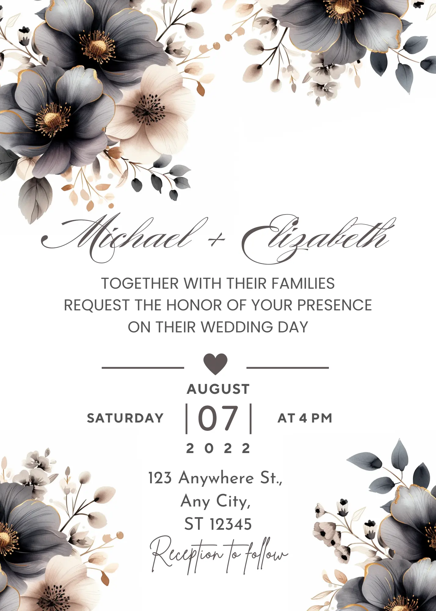 Floral Wedding Invitation Template Free