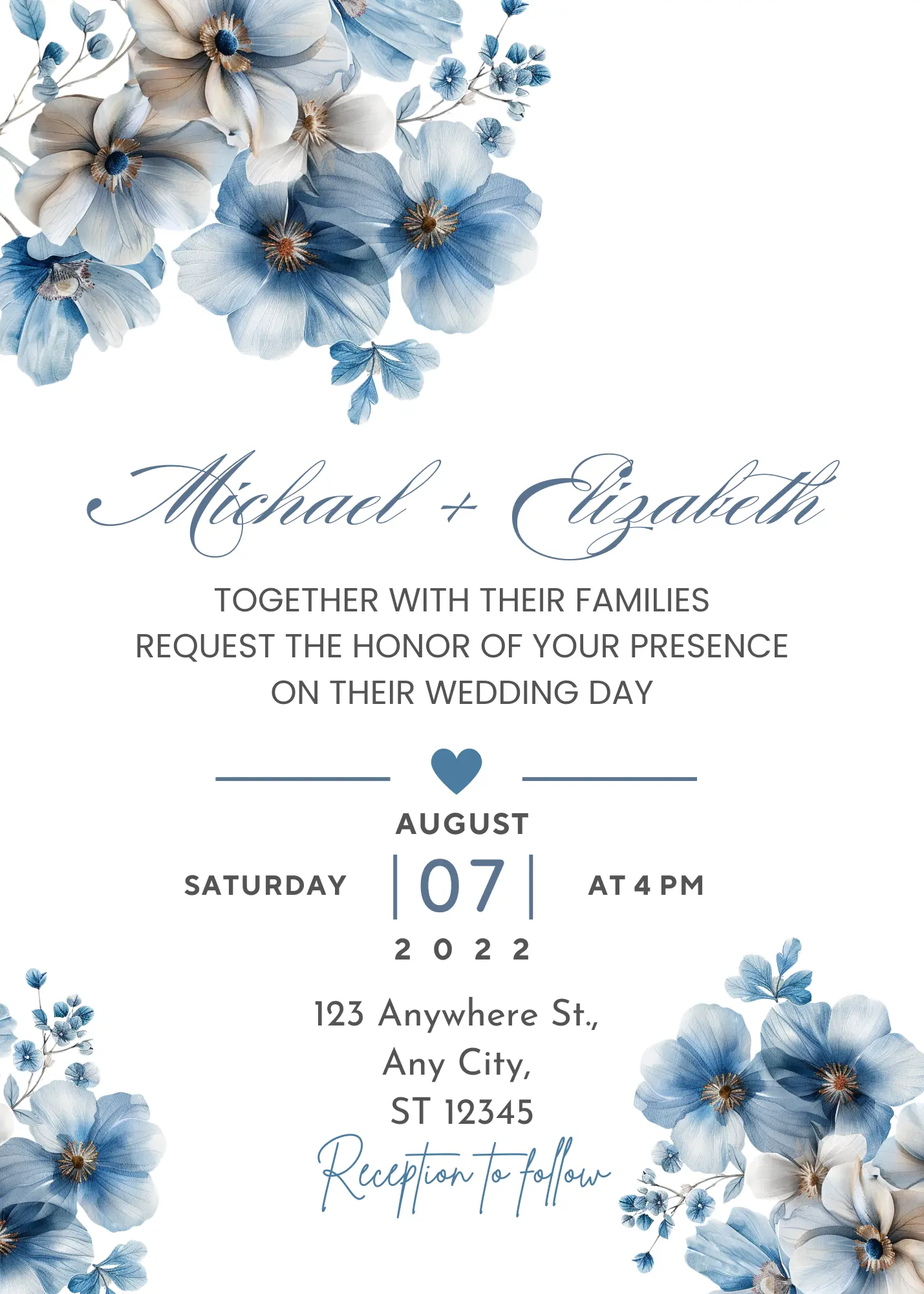 Floral Wedding Invitation Template Using Canva