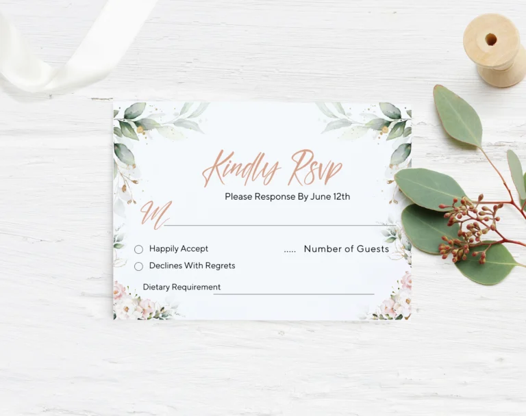 RSVP Wedding Card Template Free