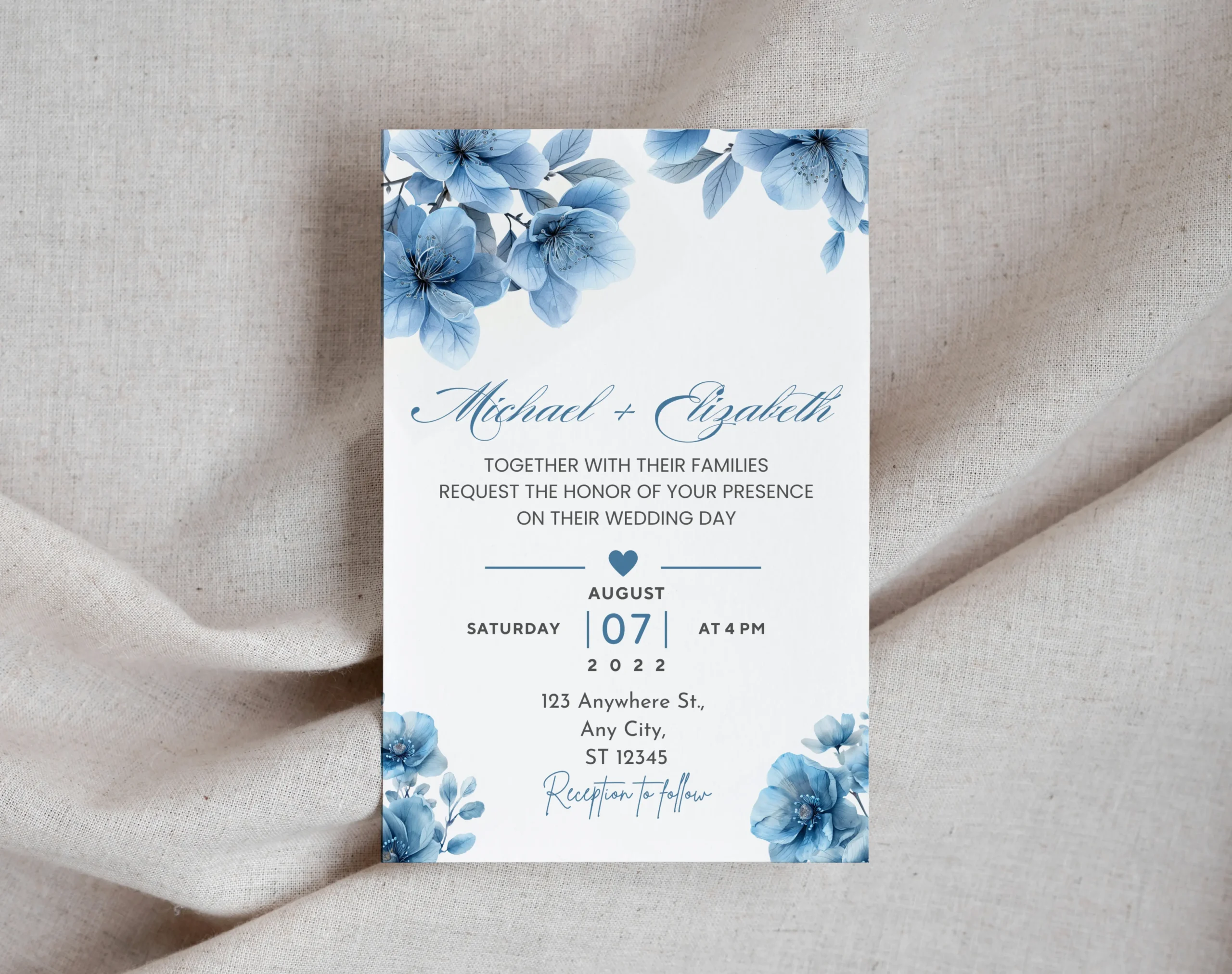 Simple Floral Invitation Card Template Free