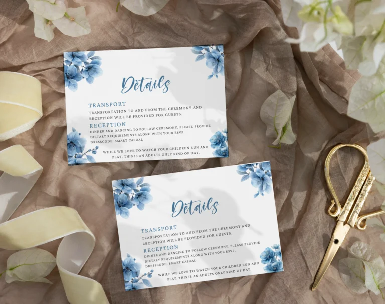 Wedding Details Card Template DIY Free