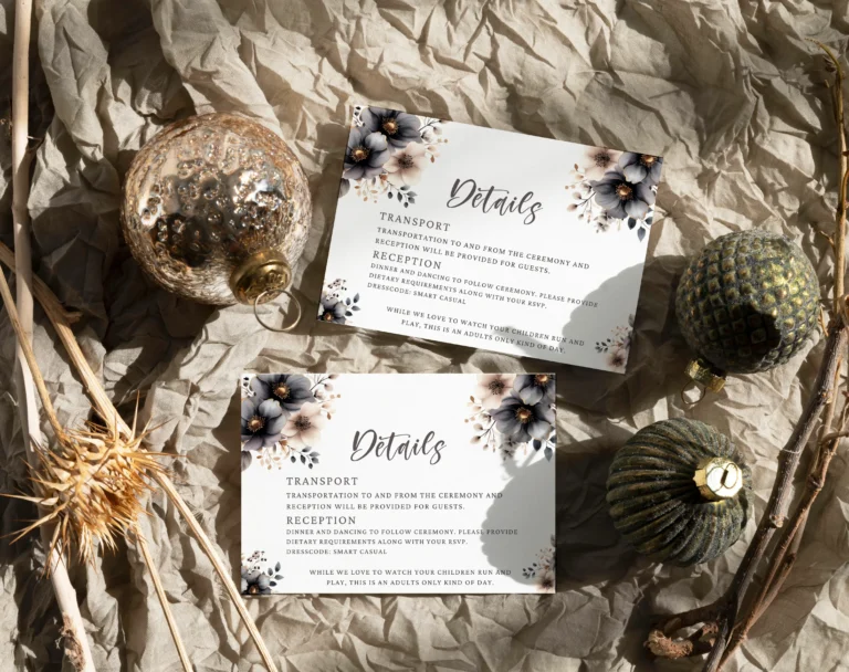 Wedding Details Card Template Editable Free