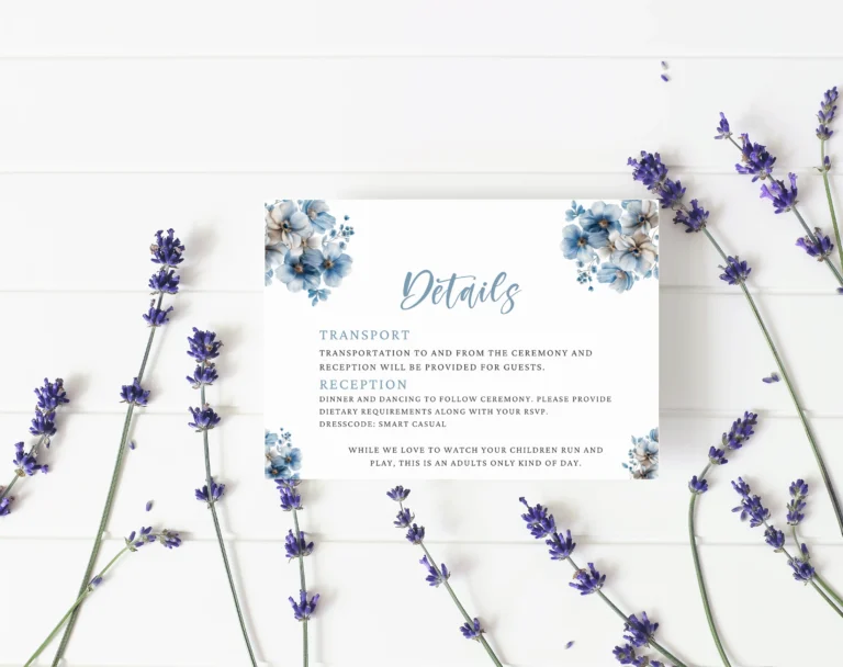 Wedding Details Card Template Online Free