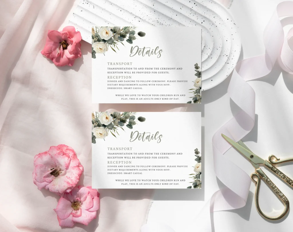 Wedding Details Card Template on Canva