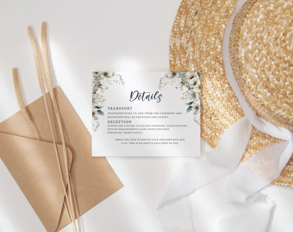Wedding Information Card Template Free