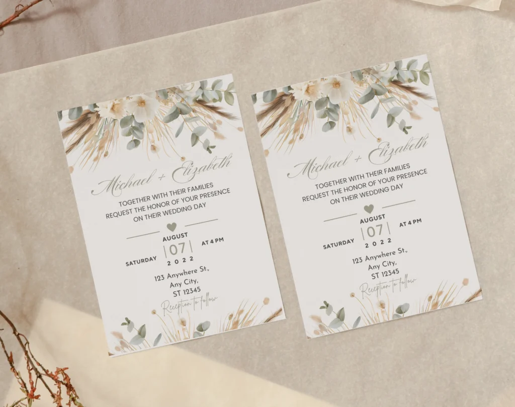 Wedding Invitation Template Floral Free