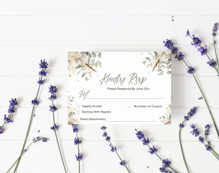 Wedding RSVP Postcard Template Free