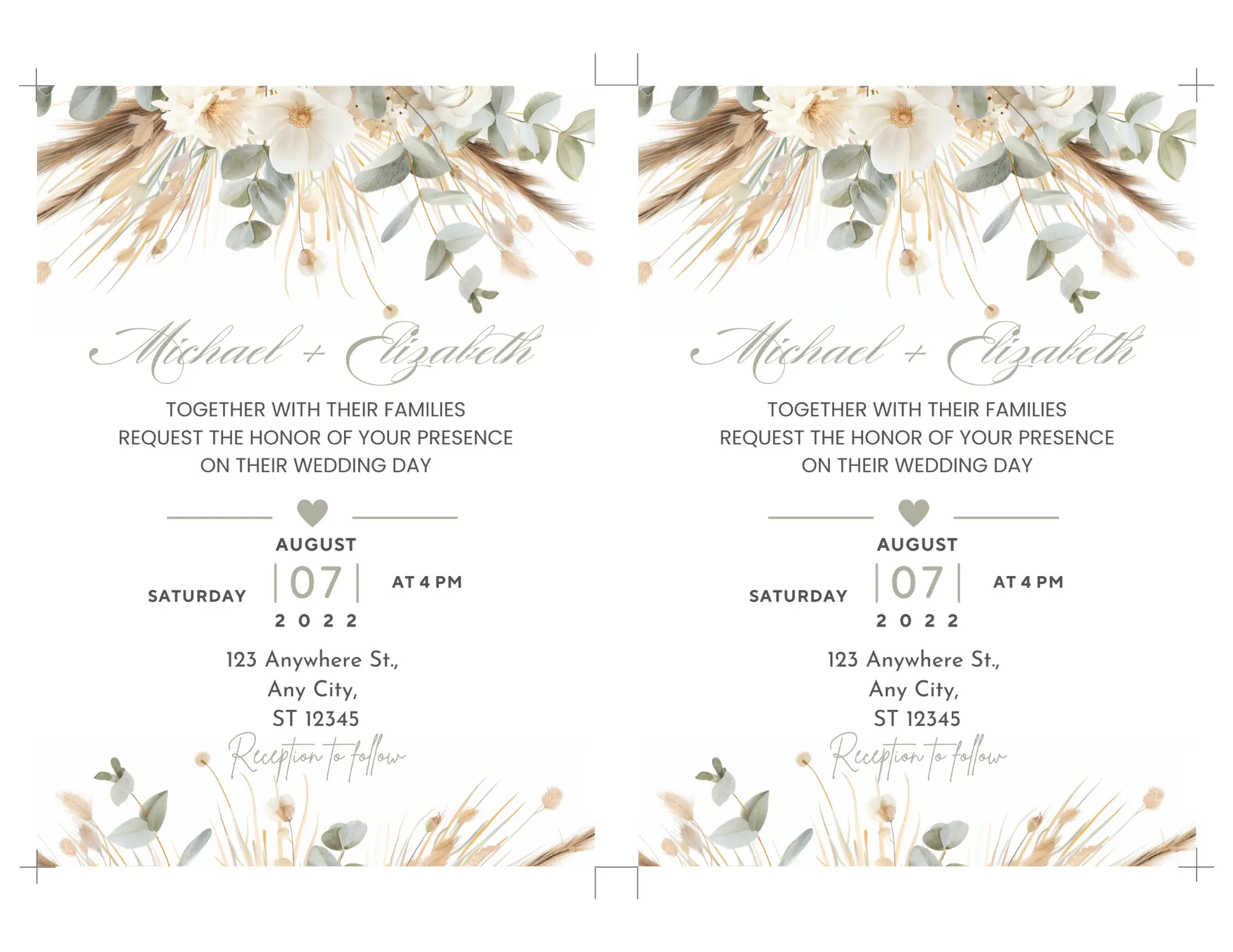 Wedding Invitation Template Floral Free