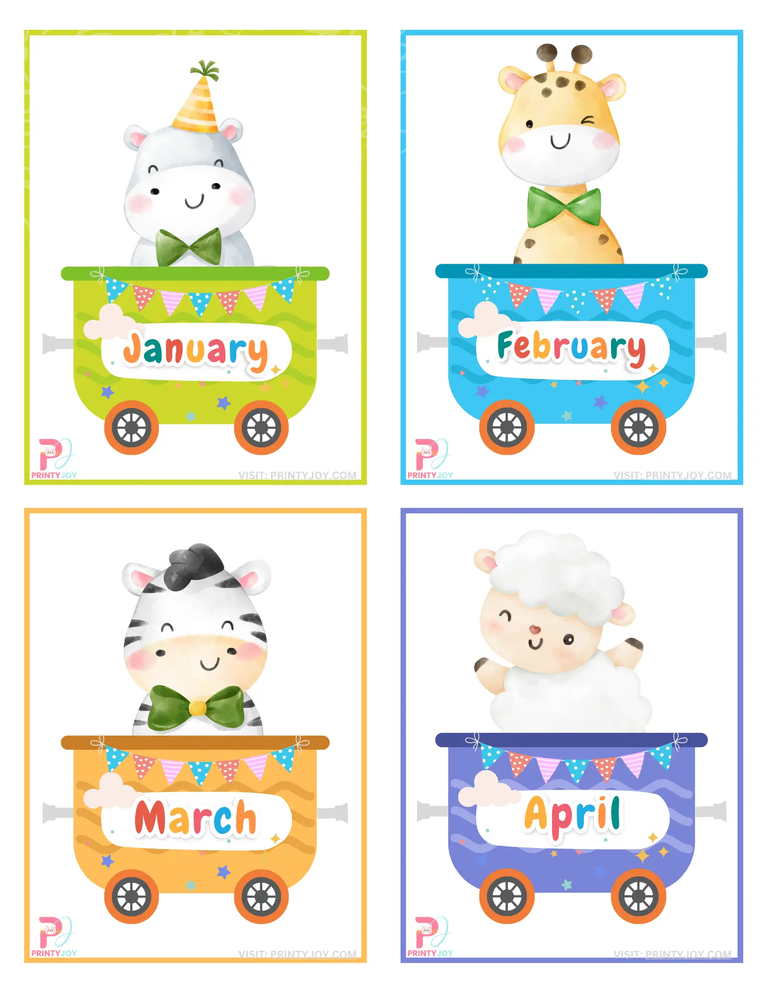 Months of The Year Flashcards Printable Free